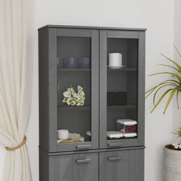 vidaXL Opzetkast HAMAR 85x35x100 cm massief grenenhout, Huis en Inrichting, Kasten | Dressoirs, Verzenden, Nieuw