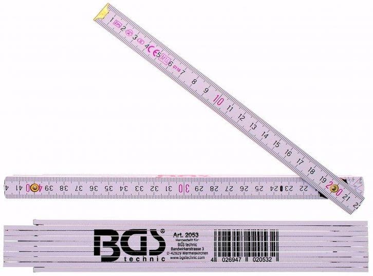 Bgs Technic Houten vouwmeter 2 m, Auto diversen, Autogereedschap, Verzenden