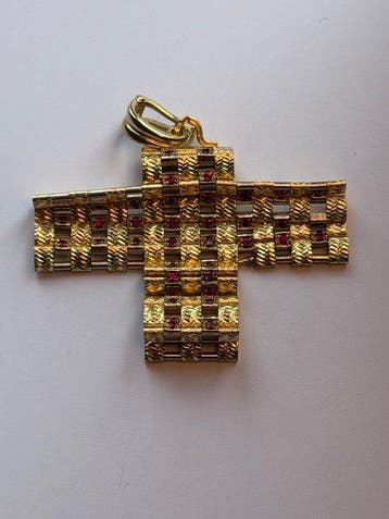 Hanger - 19.2 kt. Geel goud - 1.00ct. tw. Robijn - Robijn