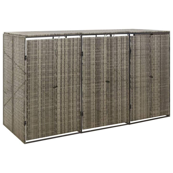 vidaXL Containerberging driedubbel 207x80x117 cm poly rattan, Bricolage & Construction, Conteneurs, Envoi