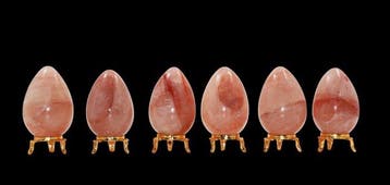 Grote 1,34 kg Rode vuurkwarts kristal genezend ei (6) Ei-, Verzamelen