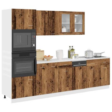 vidaXL 7-delige Keukenkastenset Lyon bewerkt hout oud, Verzenden