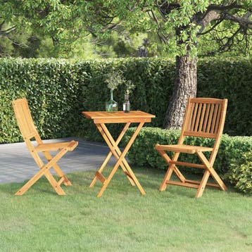 vidaXL 3-delige Tuinset inklapbaar massief acaciahout, Verzenden, Nieuw, Tuinset