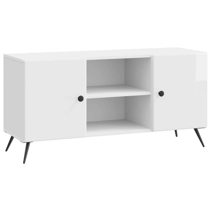 vidaXL TV Kast Hoogglans Wit 102 x 34,5 x 50 cm Bewerkt hout, Maison & Meubles, Armoires | Mobilier de télévision, Envoi
