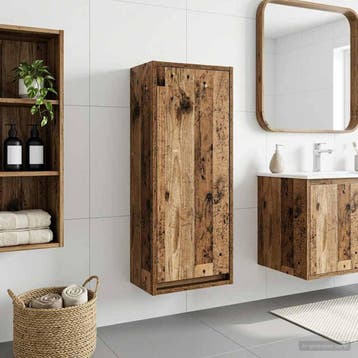 vidaXL Wandgemonteerde wastafelmeubel Oud hout 35 x 20 x 81, Verzenden