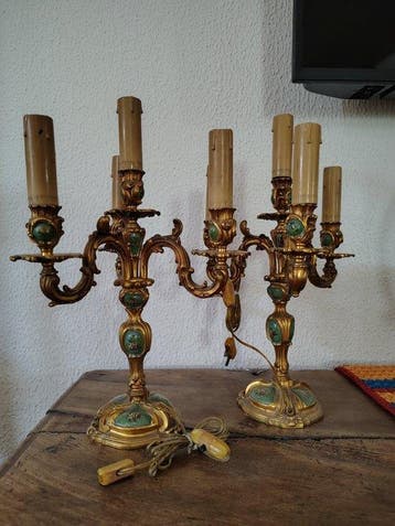Kandelaber (2) - Verguld brons