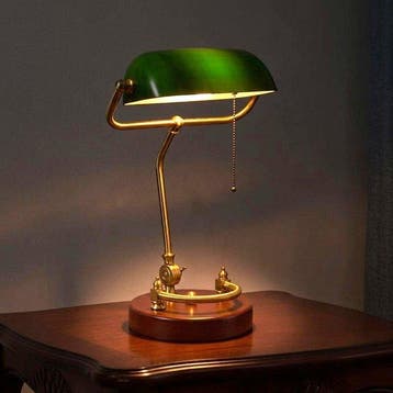 Bankierslamp - Opaline glas