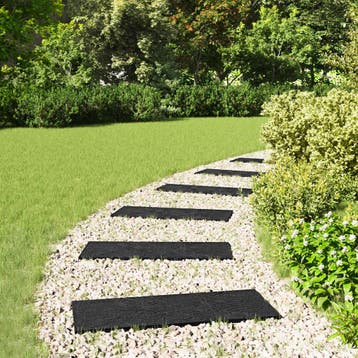 vidaXL Stapsteen 6 st Zwart 60,5 x 25 x 2 cm Rubber, Tuin en Terras, Tegels en Klinkers, Verzenden, Nieuw