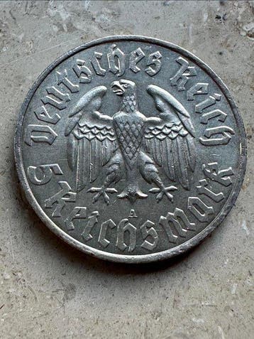 Duitsland, Derde Rijk 5 Reichsmark 1933 A / 450th