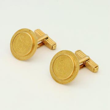 Boutons de manchette - 18 carats Or jaune - Pièce - peso