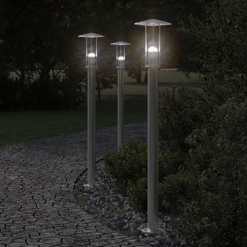 vidaXL Vloerlamp voor buiten 3 st 100 cm roestvrij staal, Verzenden, Nieuw