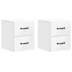 vidaXL Muurbevestigde Nachttafel 2 pcs Hoogglans Wit 34,5 x, Verzenden, Nieuw