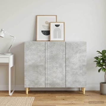 vidaXL Dressoir Betongrijs 89 x 34,5 x 80 cm Bewerkt hout, Huis en Inrichting, Kasten | Dressoirs, Verzenden, Nieuw
