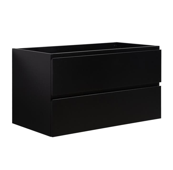 Wastafelkast Angela 90 x 48 cm Mat Zwart Wastafelmeubel, Huis en Inrichting, Badkamer | Badkamermeubels, Nieuw, Verzenden