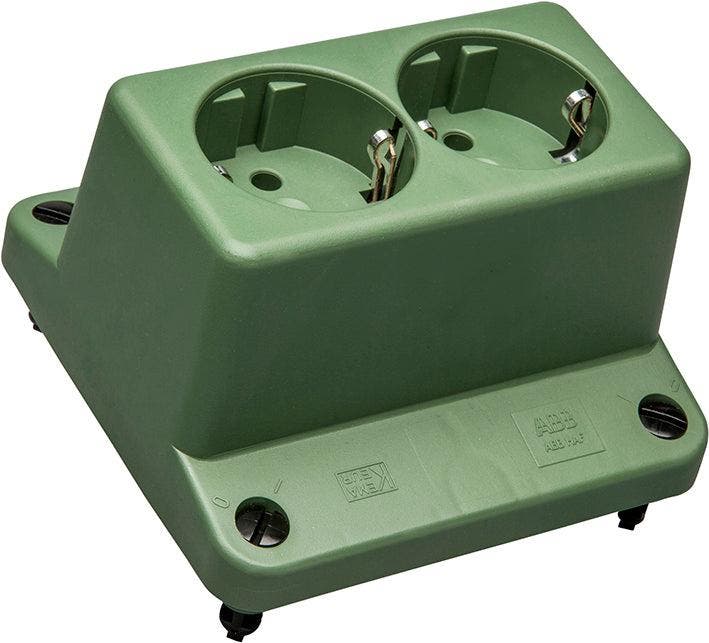 ABB 3640 Dubbele Schuko Socket Afdekking Groen Gerecycled -, Doe-het-zelf en Bouw, Elektriciteit en Kabels, Verzenden