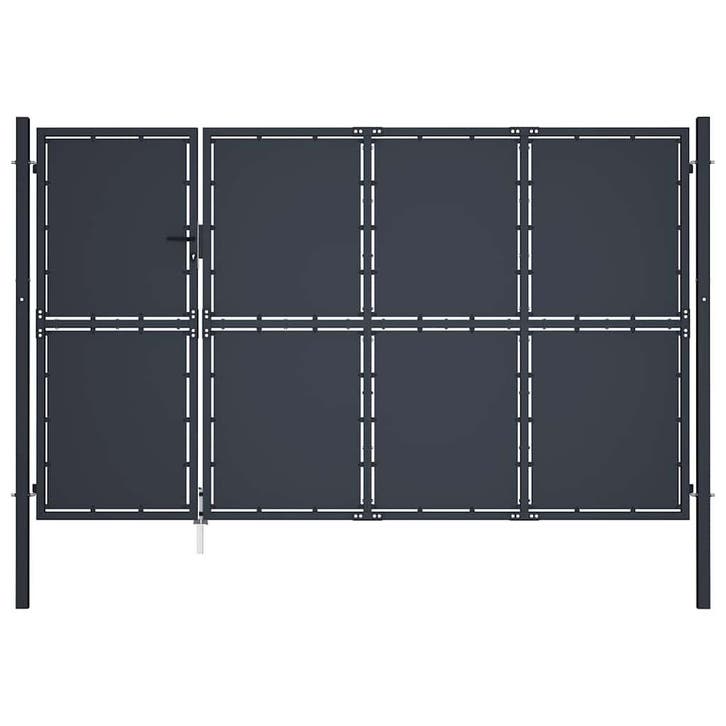 vidaXL Tuinpoort staal 350x175 cm antraciet, Tuin en Terras, Tuinpoorten, Nieuw, Verzenden