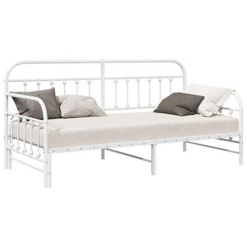 Stalen Daybed Wit 90x200cm | Retour Deal | Nu 41% goedkoper, Verzenden, Wit, Tweepersoons, Zo goed als nieuw