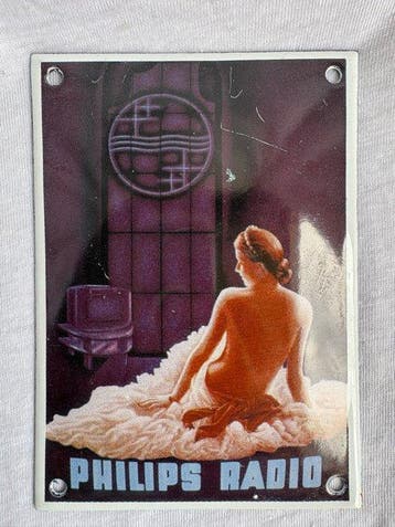 Philips Radio emaille reclamebord – art deco uitstraling -