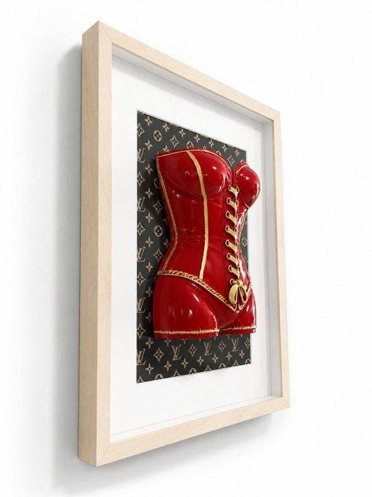 JP Art Design - Red Corset – LV Inspired Edition, Antiek en Kunst, Kunst | Schilderijen | Modern