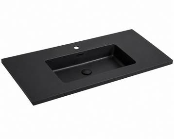 Badplaats Wastafel Angela 100 x 48 cm - Zwart - Wasbak, Verzenden