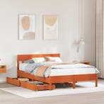 vidaXL Bed met matras massief grenenhout wasbruin 140x190 cm, Huis en Inrichting, Verzenden, Nieuw