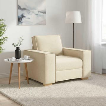 vidaXL Sofa Stoel Crème 100x78x84 cm Stof, Verzenden
