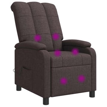 vidaXL Massage Relaxstoel Donkerbruin Stof, Verzenden