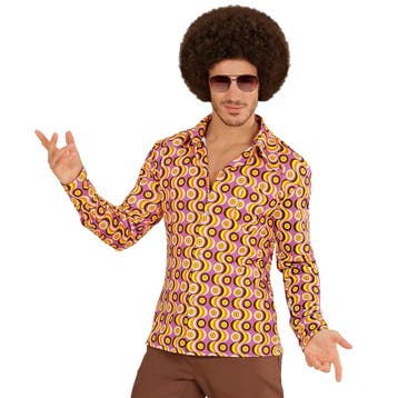 Disco 70S Blouse Lila Heren, Verzenden, Nieuw
