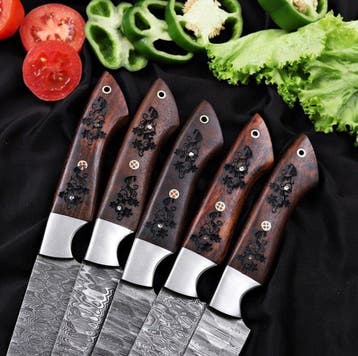 Japanese Style Kitchen Knife SET With Leather BAG Included -