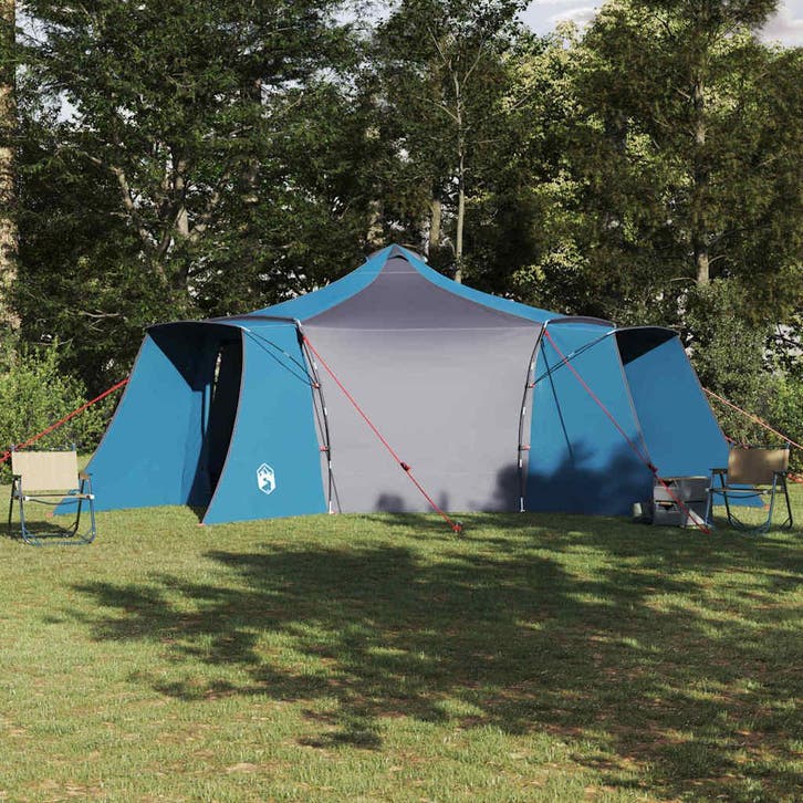 vidaXL Tipi Tent met dak met opslag Blauw 492 x 492 x 275 cm, Caravanes & Camping, Tentes, Envoi