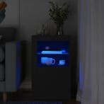 vidaXL Bijzetkast met LED-verlichting bewerkt hout zwart, Huis en Inrichting, Verzenden, Nieuw