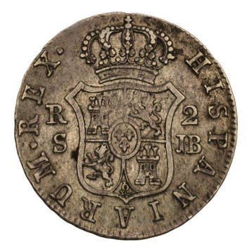 Spanje. Fernando VII. 2 Reales 1828 Sevilla JB