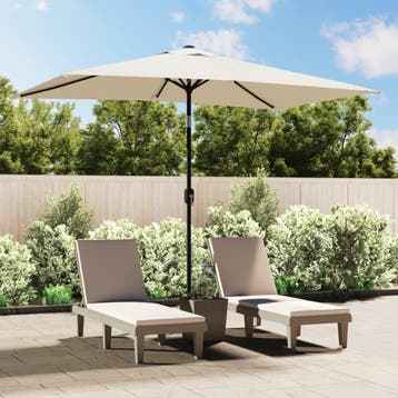 vidaXL Parasol vierhoekig zandwit 200 x 300 cm, Tuin en Terras, Verzenden, Nieuw