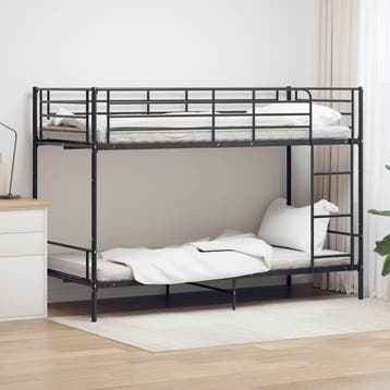 vidaXL Stapelbed metaal zwart 90x200 cm, Verzenden, Nieuw