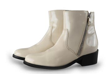 19v69 Italia Enkellaarzen in maat 37 Wit, Kleding | Dames, Verzenden, Wit, Lage of Enkellaarzen, Zo goed als nieuw
