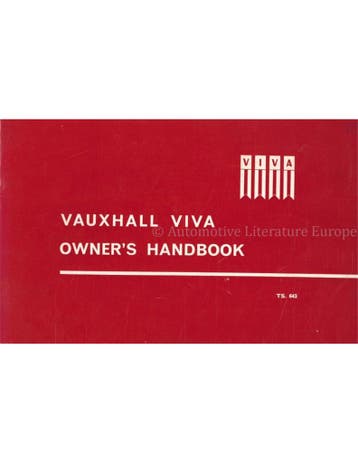 1963 VAUXHALL VIVA INSTRUCTIEBOEKJE ENGELS