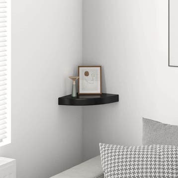 vidaXL Hoekschap zwevend 25x25x3,8 cm MDF hoogglans zwart, Verzenden, Nieuw