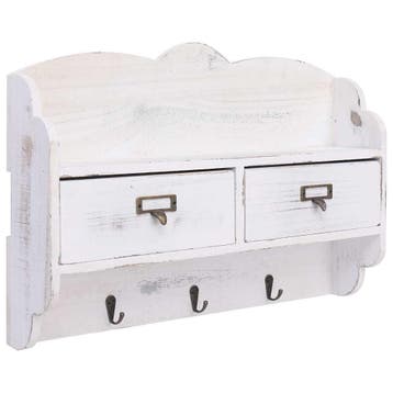 vidaXL Wandkapstok 50x10x34 cm hout wit, Maison & Meubles, Verzenden