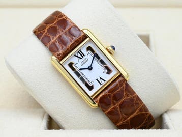 Cartier Tank Ref. 5057001 Year 1990s (Box), Overige merken, Leer, Polshorloge, Ophalen of Verzenden