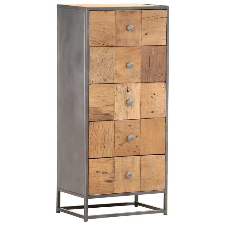 vidaXL Ladekast 45x30x100 cm massief gerecycled hout, Huis en Inrichting, Kasten | Overige, Nieuw, Verzenden
