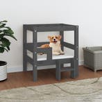vidaXL Hondenmand 55,5x53,5x60 cm massief grenenhout grijs, Dieren en Toebehoren, Honden-accessoires, Verzenden, Nieuw