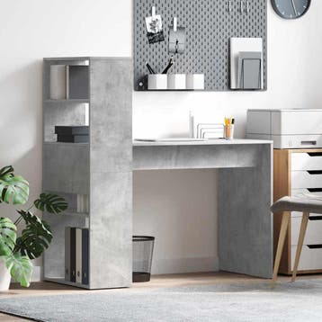 vidaXL Bureau Beton Grijs Bewerkt hout 113 x 54 x 120 cm, Verzenden, Nieuw