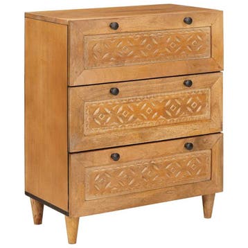 vidaXL Dressoir Lichtbruin 60 x 33 x 75 cm massief mangohout, Huis en Inrichting, Verzenden, Nieuw