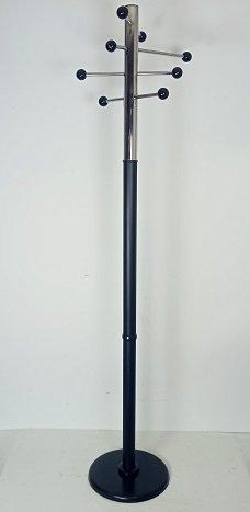 Kapstok - staal (verchroomd en zwart gepoederd) met zwarte