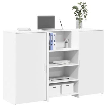 vidaXL Receptiebalie 155x50x103,5 cm bewerkt hout wit, Verzenden, Nieuw