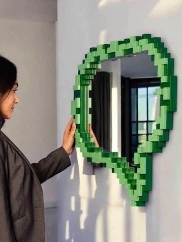 Seletti - Roberto Bruno - Pixel mirror - Message - Spiegel -, Antiek en Kunst
