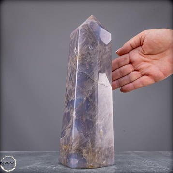 Adembenemende lavendel-rozenkwarts obelisk – Zachte