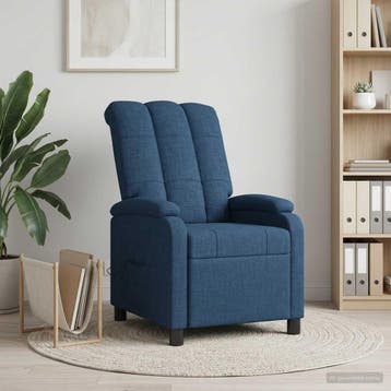 vidaXL Massage Relaxstoel Blauw Stof, Verzenden, Nieuw