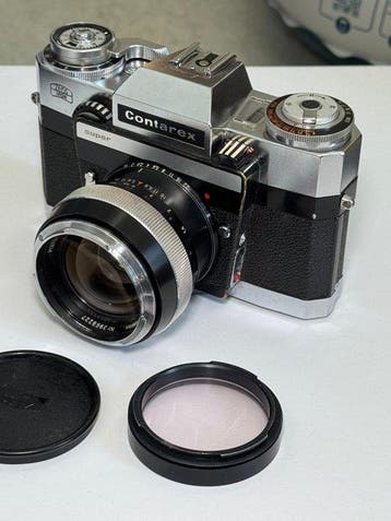 Zeiss Ikon Contarex Super + Planar 55mm f1.4 Analoge camera, Nieuw