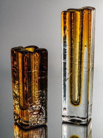 Schott Zwiesel - Pot (2) - Twee blokkristal vaasobjecten -